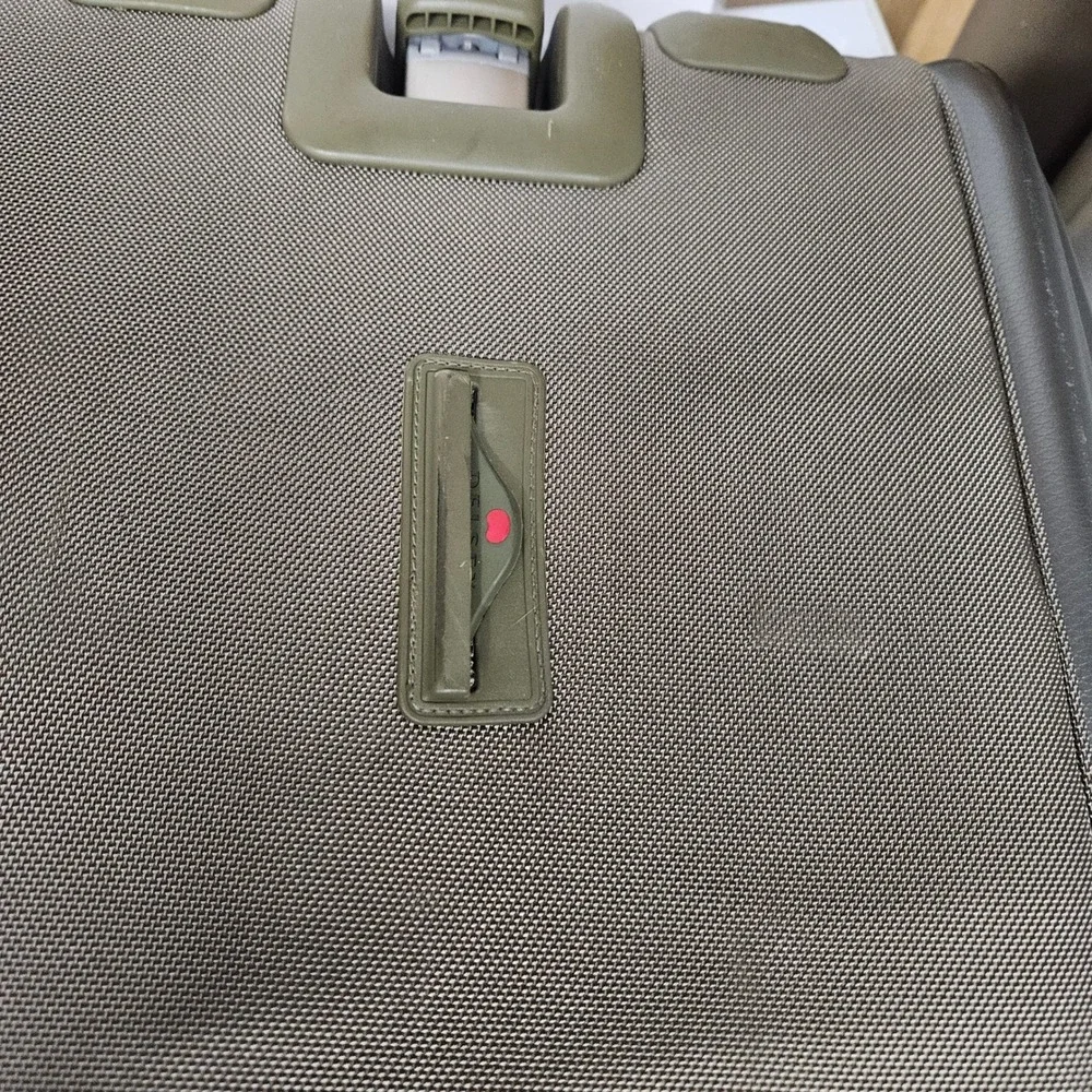 Delsey Rolling Suitcase Olive Green Grey Lightweight Hybrid Carry On Bag *